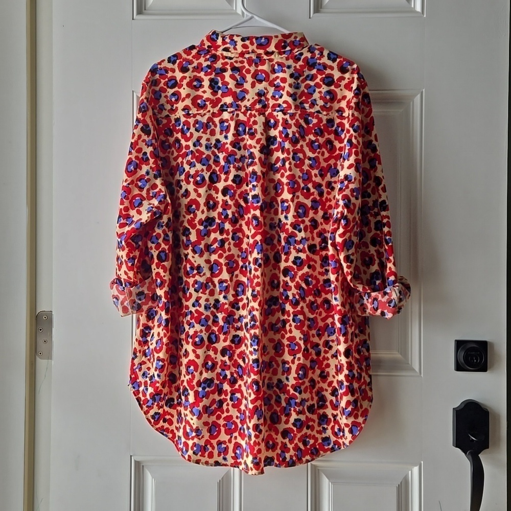 Madison Leopard Print Button Down Blouse - Picture 3 of 7